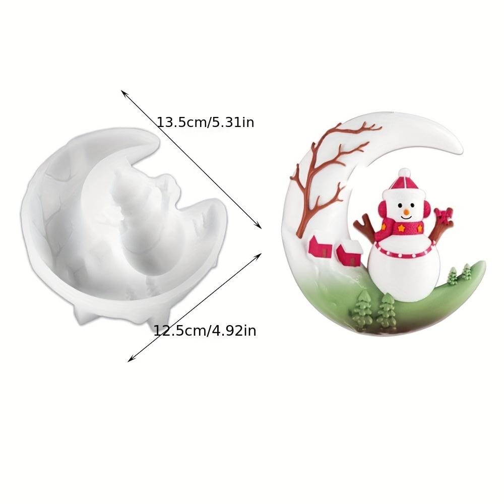 

DIY Moon & Snowman Silicone Mold Christmas Decoration Resin Casting Plaster Hand Tool for Room Tree Decor