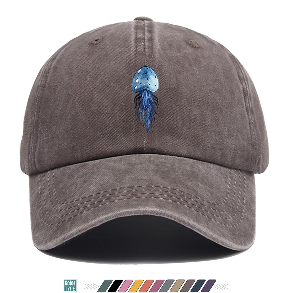 Pc Tiefsee Blau Quallen Druck Baseballkappe Traumhaftes Elegantes Muster Modischer Trendiger Hut Unisex Verstellbar Street Trend Match