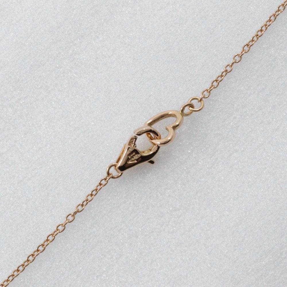 Ponte Vecchio Flour Necklace K18 Pink Gold/Pink Sapphire/diamond Flour 4.9g Women Used