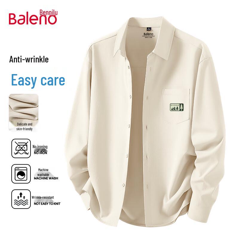 Baleno Men s JPB Mountain River Lake Print Lapel Shirt M