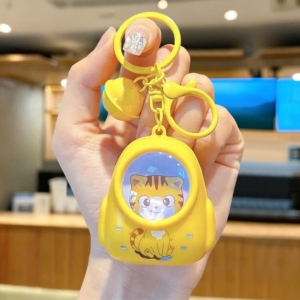 Cartoon Glow Backpack with Kitten Bear Keychain - Creative Student Schoolbag Pendant and Night Light Gift