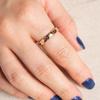 Vintage Star Set Ruby Band – Gold Plated Ring with Diamond Accents, Unisex Wedding Band, Anniversary Jewelry Gift