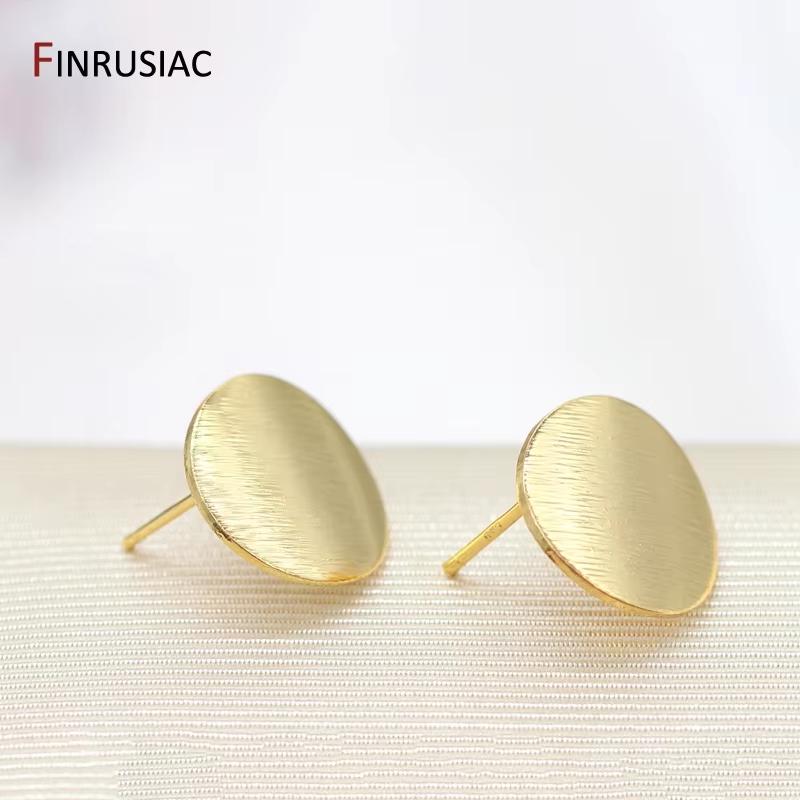 

14K Gold Plated Brass Post Earrings With Open Jump Rings,High Quality Brass Metal Drop Earrings DIY Jewelry Making Accessories 1 Pair