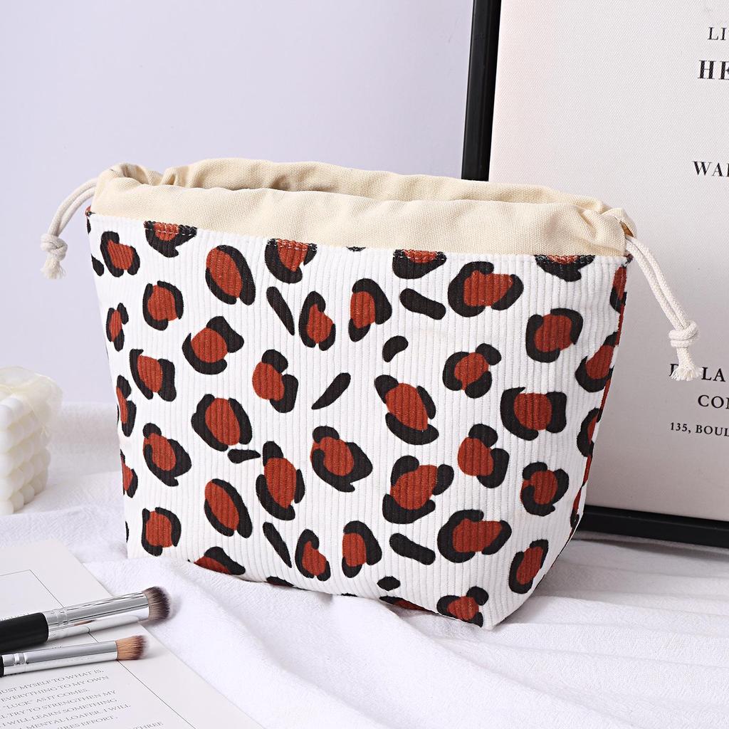 Color-Block Large Capacity Makeup Bag for Women - Travel Drawstring, Cosmetics Organizer, Toiletries Storage