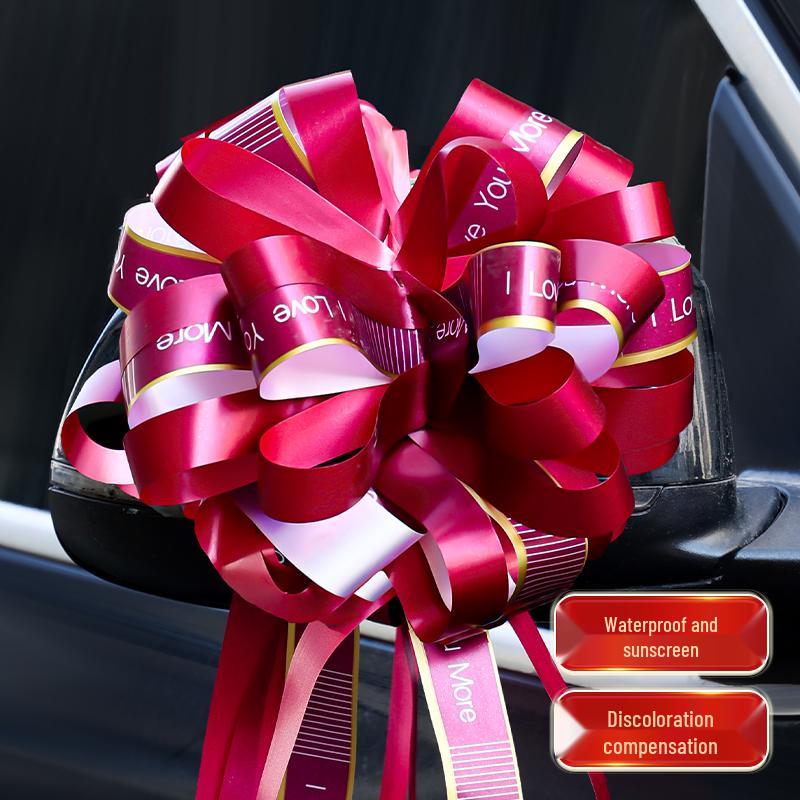 

Набір для прикраси весільної машини: Кольорова стрічка та квіткова композиція