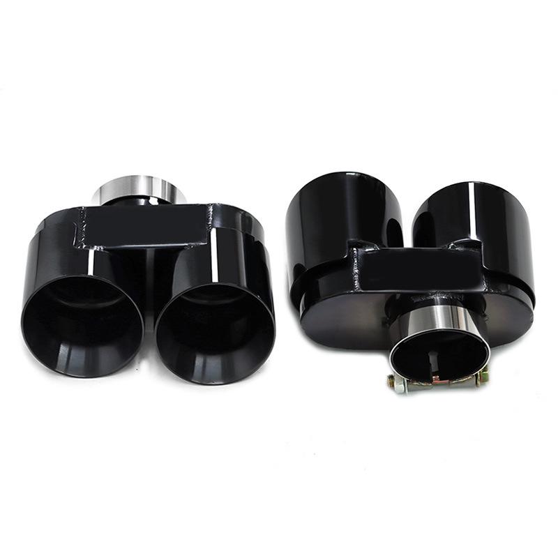 Stainless Steel & Black Carbon Fiber Quad Exhaust Pipes for BMW 4 Series (425, 430, G22, G26) - No Cutting/Welding Required