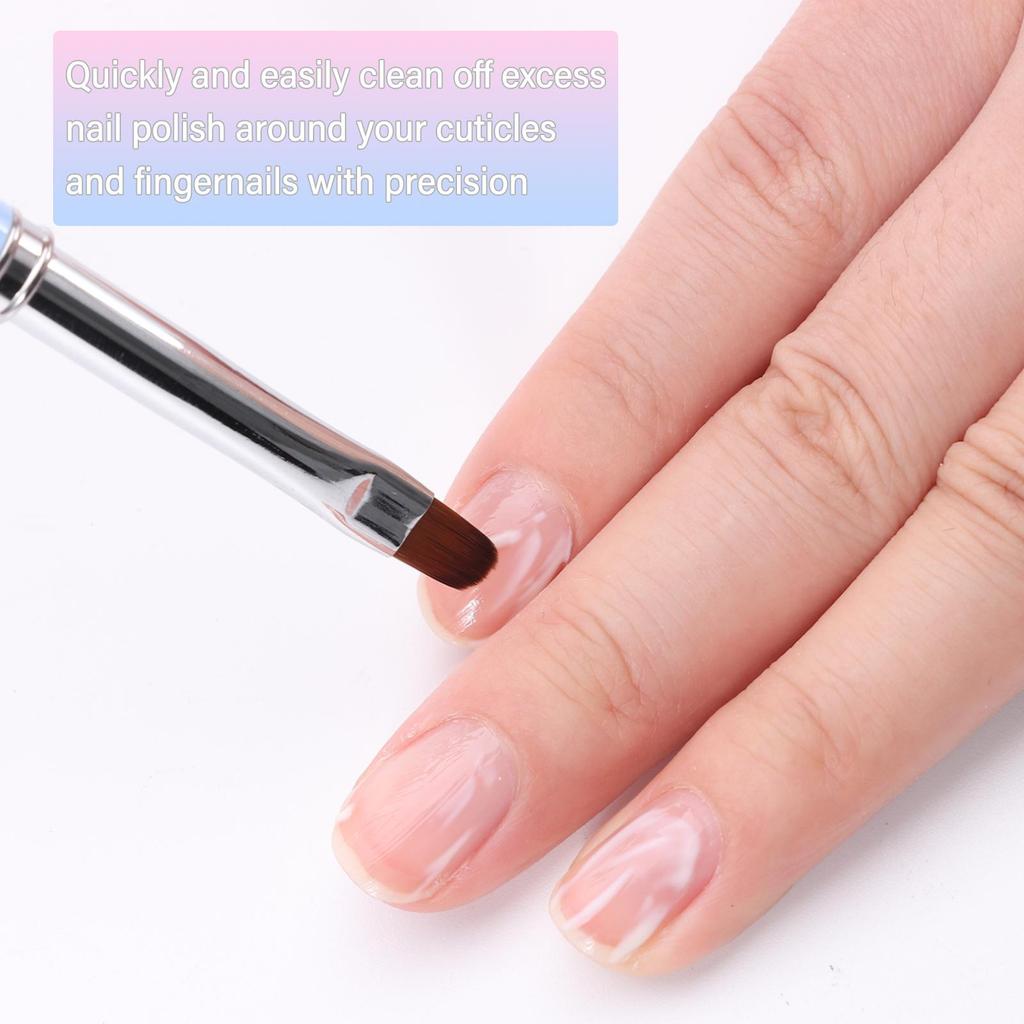 3pcs Metal Nail Art Clean Up Brushes  For Cleaning Polish Mistakes On The Cuticles