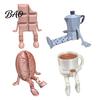 Versatile Room Decoration 3D Printed Articulated Coffee Cup Figure, Movable Joint Desk Statue, Cute Study Decor Bean Ornament, Creative Office