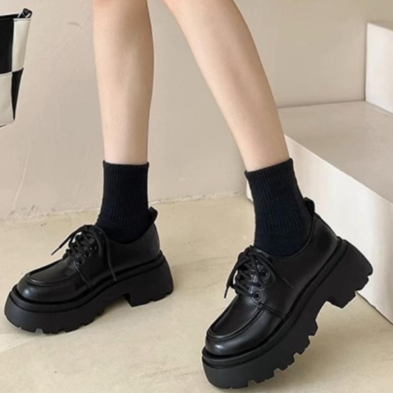 Thick soled anti slip wear-resistant women's new versatile single shoe solid color simple  comfortable casual women's shoes