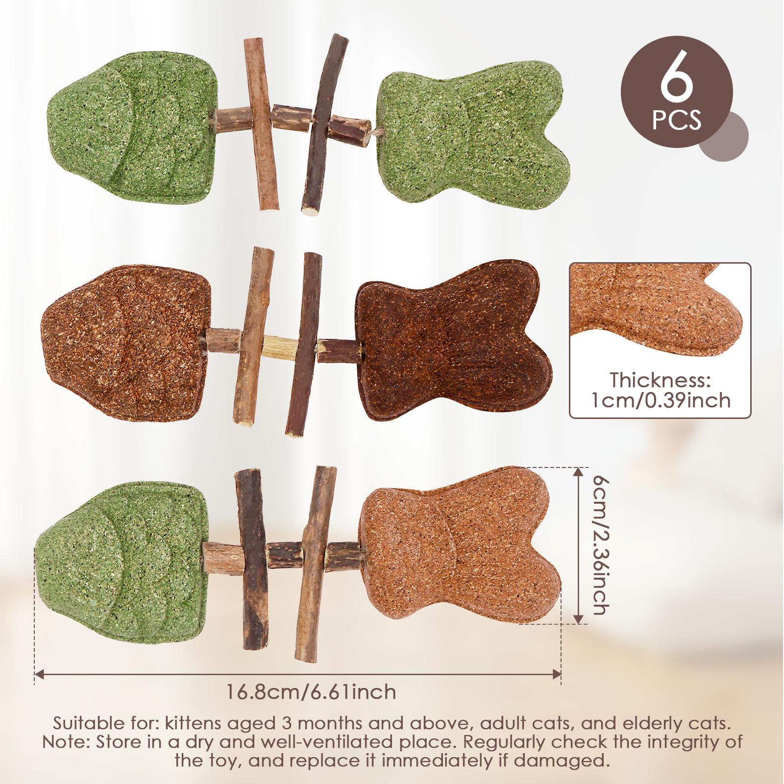 

6Pcs Cat Chew Toys Creative Fish Bone Cat Toy Enduring Feline Tooth Care Tool Fishbone Catnip Teeth Cleaning Stick Pet Supplies