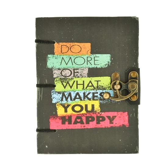 17.78 Cm Motivational Quotes Diary 125GSM Paper Recycled Cotton Free Handmade Paper Diary with Lock