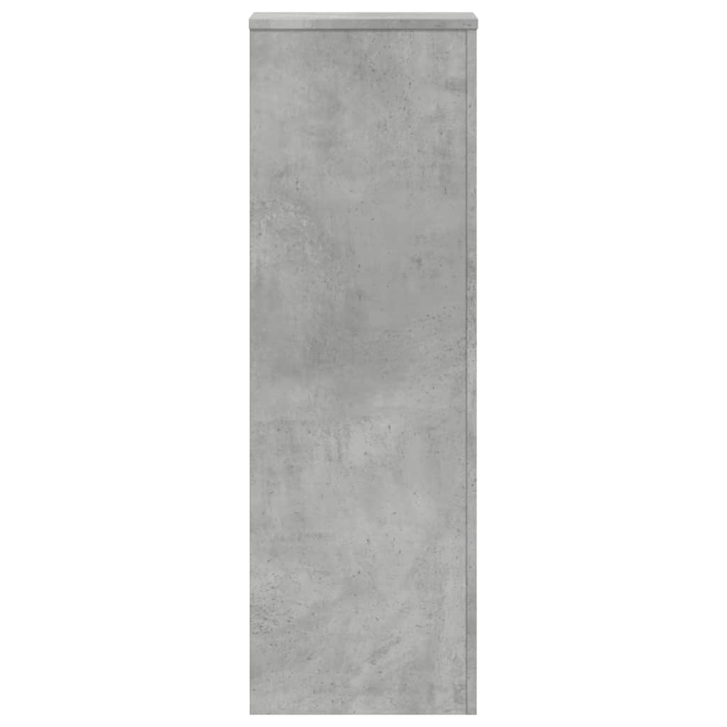 Plant Stand Set of 2 Concrete Grey 33 X 33 X 100 Cm Wood Based Material