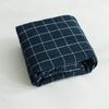 Washed Cotton Fitted Sheet Single Piece Solid Color Plaid Simple Single Bed Double Bed Fitted Sheet
