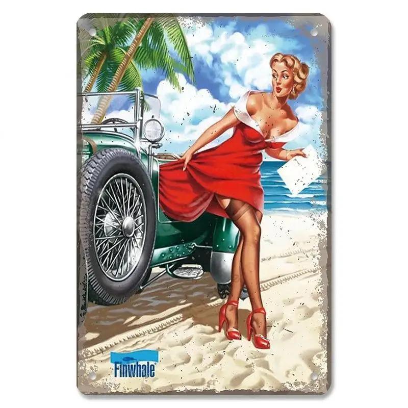 Metall-Wandskulptur Oldtimer | Blechschild, Retro Klassiker Auto Kunst, Halloween & Weihnachtsgeschenk, Bar/Pub/Garage Dekor