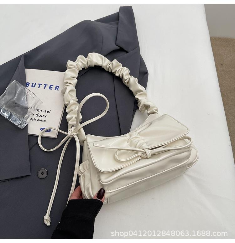 

Новая простая плиссированная сумка-мессенджер 2025 года, модная текстурная сумка-пельмень, женская летняя сумка-бант для通勤