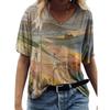 New Abstract Patterns T-Shirts Floral Flower 3D Print Women's V-Neck Short Sleeve T Shirt Y2K Tees Harajuku Tops Female Clothing