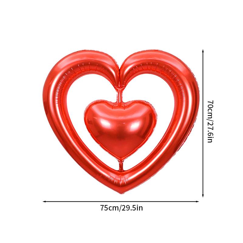 Red Love Heart Shape Foil Balloons Valentines Wedding Party Decorations Birthday Party Decor Photo Props Baby Shower Supplies