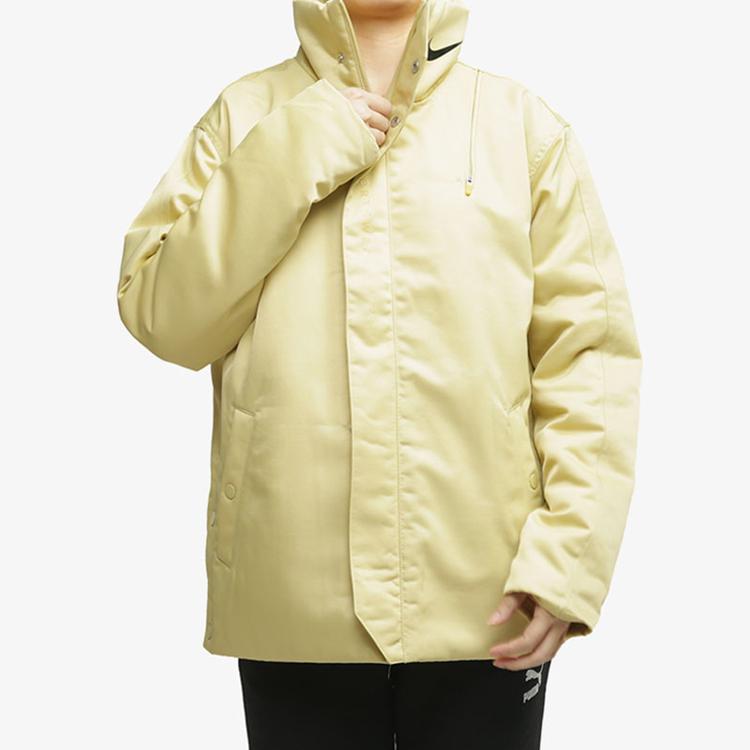 Nike Sportswear Synthetic-Fill Stand Collar Casual Sports Warm Cotton Jacket Winter Women Jacket Yellow CU5832-318