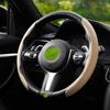 "Ultra-Thin Nappa Perforated Clip-On Steering Wheel Cover: Warm in Winter, Cool in Summer, Non-Slip Design"