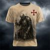 New Men's Halloween Crew-Neck Short-Sleeve T-Shirt Grim Reaper Scythe and Skeleton Print Crew-Neck Short-Sleeve Men's Top