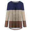 Women's Fashion Casual Irregular Patchwork Color Print Loose Medium Long Long Sleeve Top