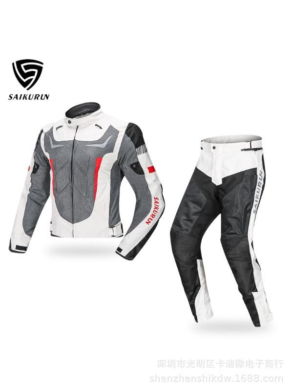 SAIKURUN Traje de Motociclismo de Verano Unisex de Malla - Conjunto de Equipo de Montaje Anticaídas