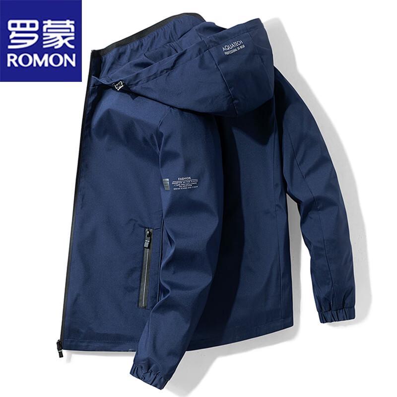 ROMON Men's Spring Autumn Hooded Casual Jacket