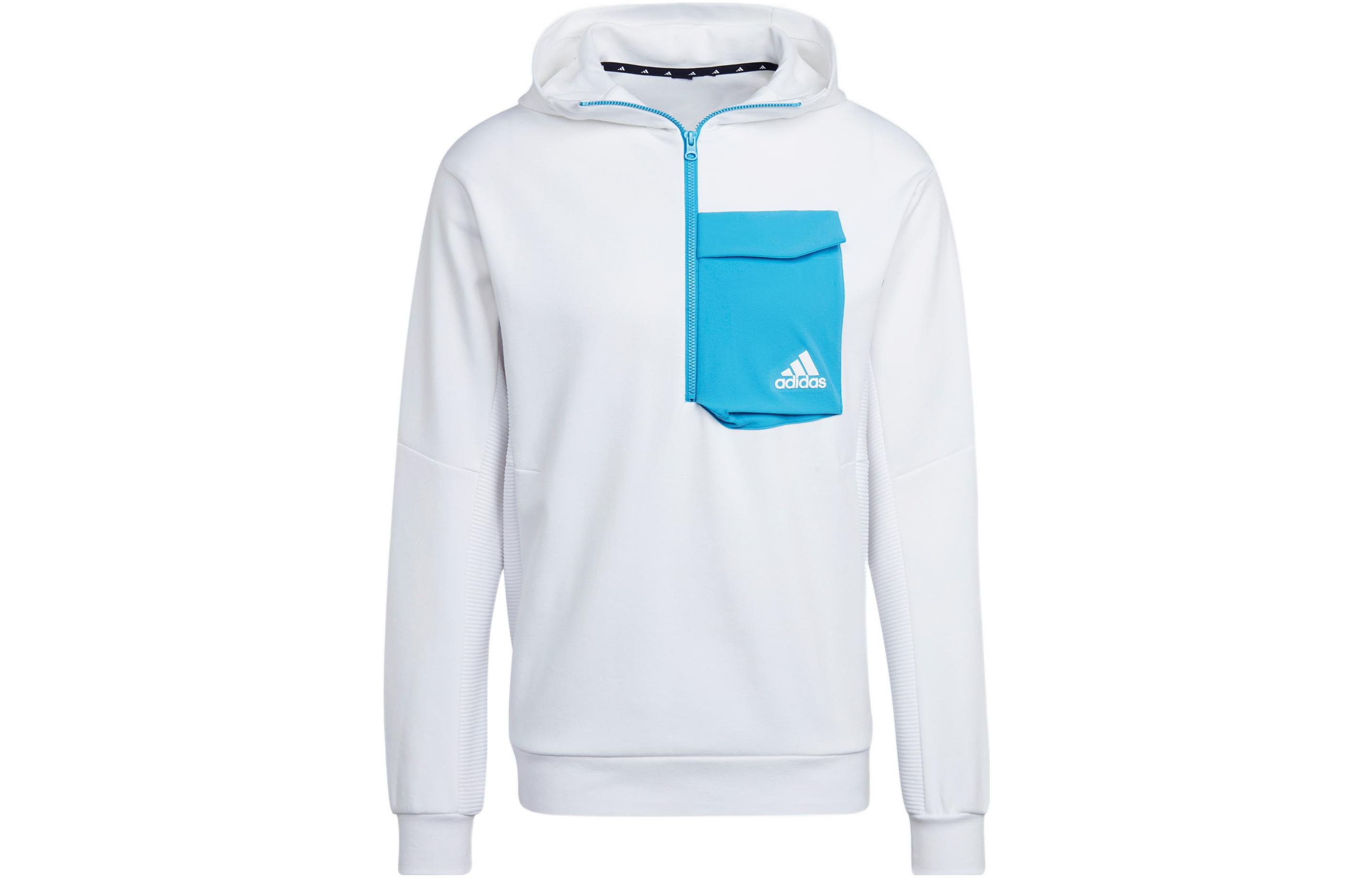 Adidas Sweatshirts Men s White Hooded Moderate Regular HL3859 M