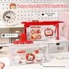 Cartoon Transparent Pen Bag Triangle Base Waterproof Pencil Case Cute Design Multi-functional Pen Pouch Students