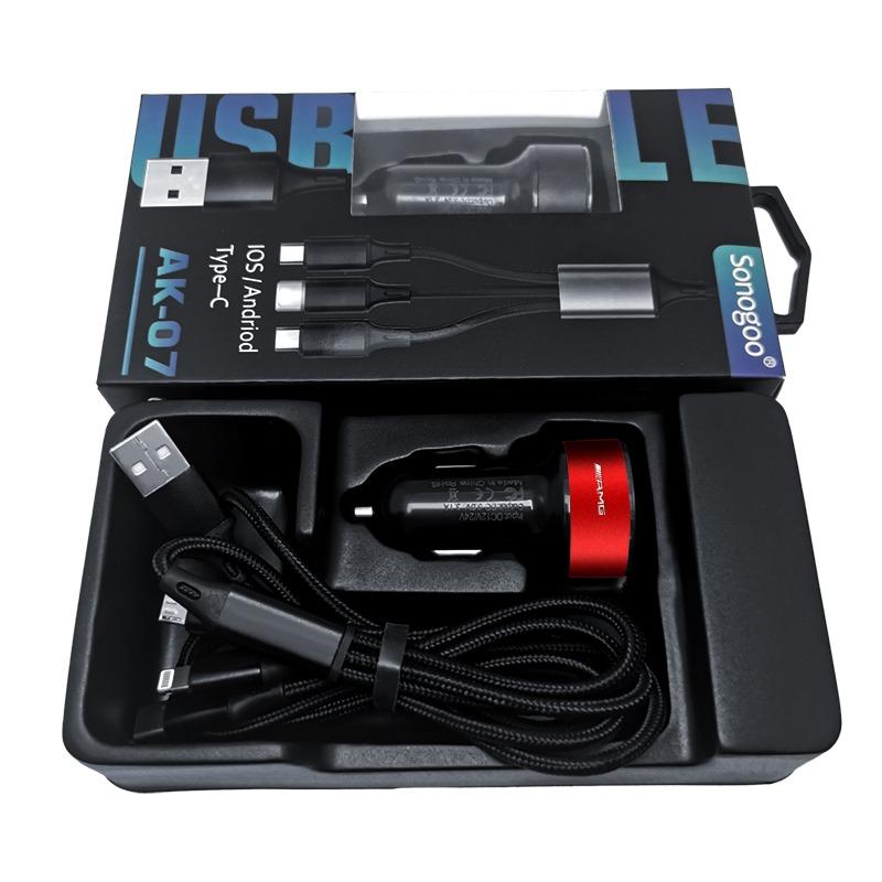 Car Charger 2 USB Ports Fast Charging Digital Display Car Accessories For Mercedes Benz AMG GLE GLS GLC CLA GLB ML W204 W206 W205 W212 W203