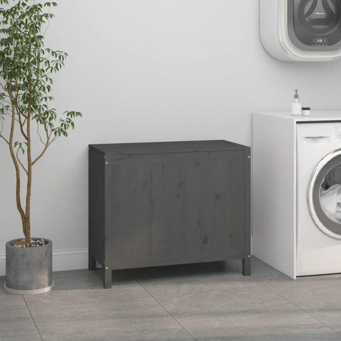 VidaXL Laundry Box Grey 88.5x44x76 Cm Solid Pine Wood 823581