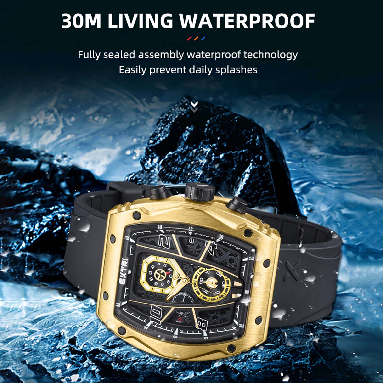 Мужские спортивные часы кварцевые часы мужские часы календарь часы для мужчин часы — фото 8