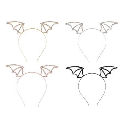 Glitzerndes Fledermausflügel-Stirnband Strass-Haarreif Halloween-Party Kopfschmuck Cosplay Anime-Figur für Frau Teenager