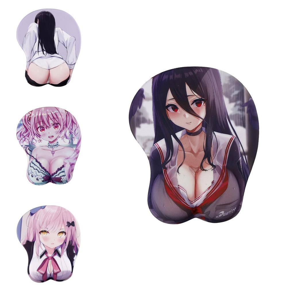 Mousepad Bidimensional Macio e Ergonômico com Design de Peito 3D Anime para Conforto