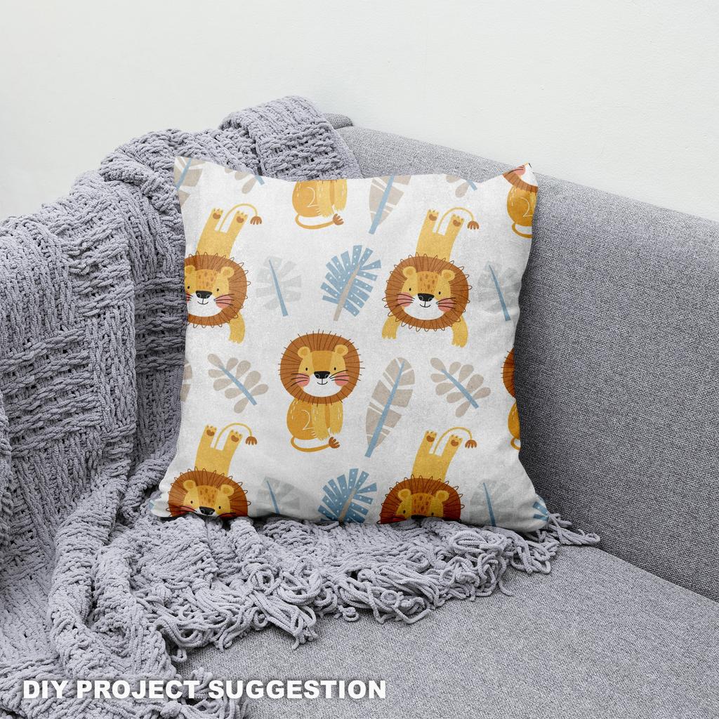 Royal Samt Stoff Polyester Zum Nähen - Motiv Löwe