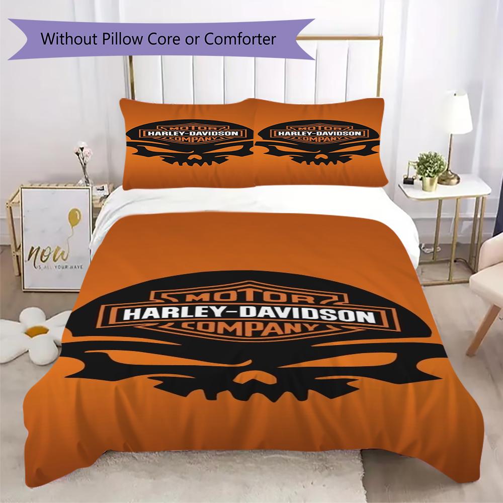 Harley Davidson Skull Gun Bedding 1 Duvet Cover 2 Pillowcase Without Core Without Core Christmas Birthday Gift Soft And Comfortable