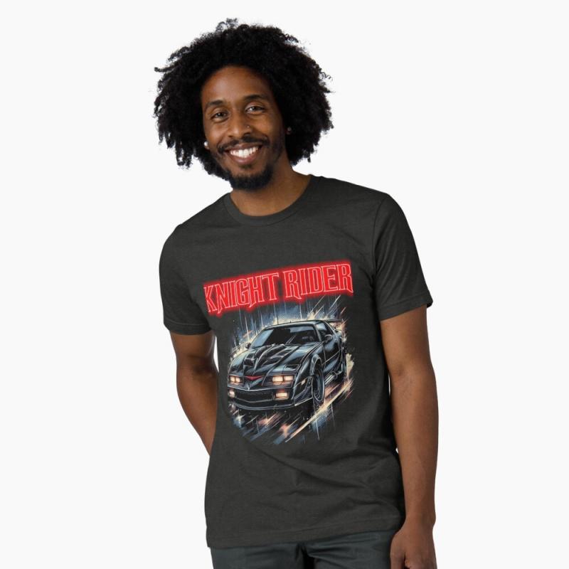 Ride into the Future Knight Rider 80s Retro Car Gift t shirt 100 cotton Short Sleeve Graphic Clothes All size tops S6XL