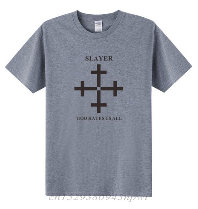 2020 Sommer Mode Slayer T-Shirt Unisex Gott Hasst Uns Alle Unisex T-Shirt Metal Rock Band Kurzarm Baumwoll T-Shirt Unisex Oberteile