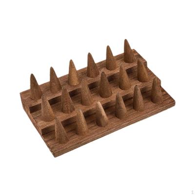 3-poziomowy drewniany organizer na pierścionki na targi, gładka powierzchnia, brązowy, 7,8x4,7x2,7 cala