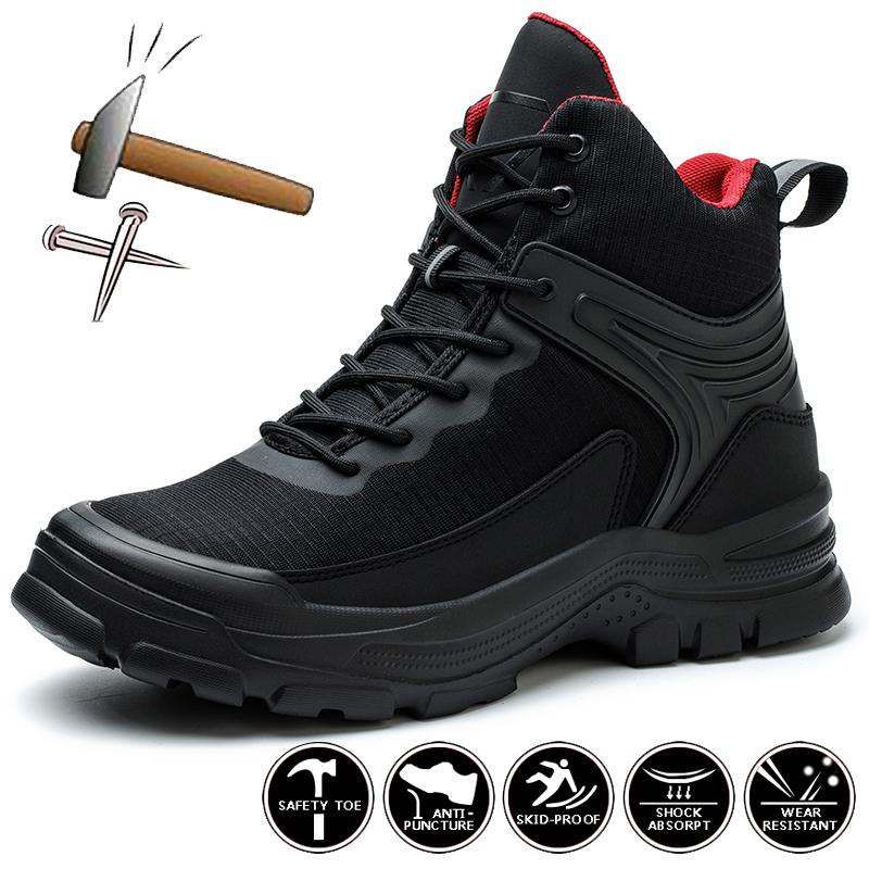 

Рабочие ботинки со стальным носком, мужская спортивная защитная обувь, дышащая, устойчивая к проколам защитная обувь, защитные ботинки, мужская рабочая обувь, мужская обувь