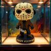 Jason Voorhees Halloween Figure-Collectible with Iconic Mask,Dynamic Pose & Blood-Splattered Background-Durable ABS Resin Action Figure for