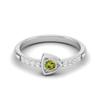 3mm Round Peridot 925 Sterling Silver Solitaire Triangle Women Wedding Ring