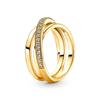 2025 Gold Plated Ring Zircon Sparkling Princess Wishbone Heart Women  Fine Jewelry