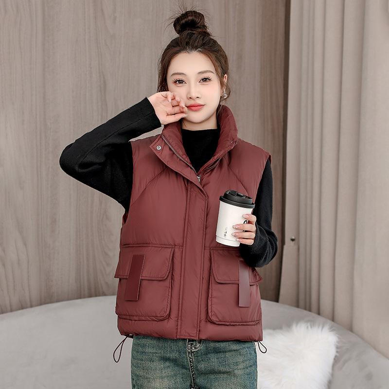 

Короткий жилет Женский толстый жилет-пальто на осень и зиму XXL