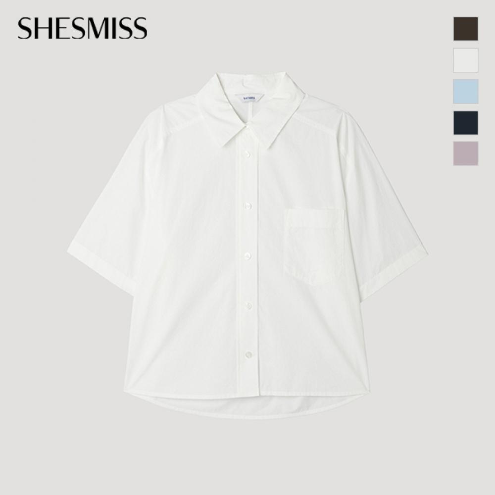 [She S miSS] Cotton Patch Pocket Short Sleeve Shirt SwwStp22050