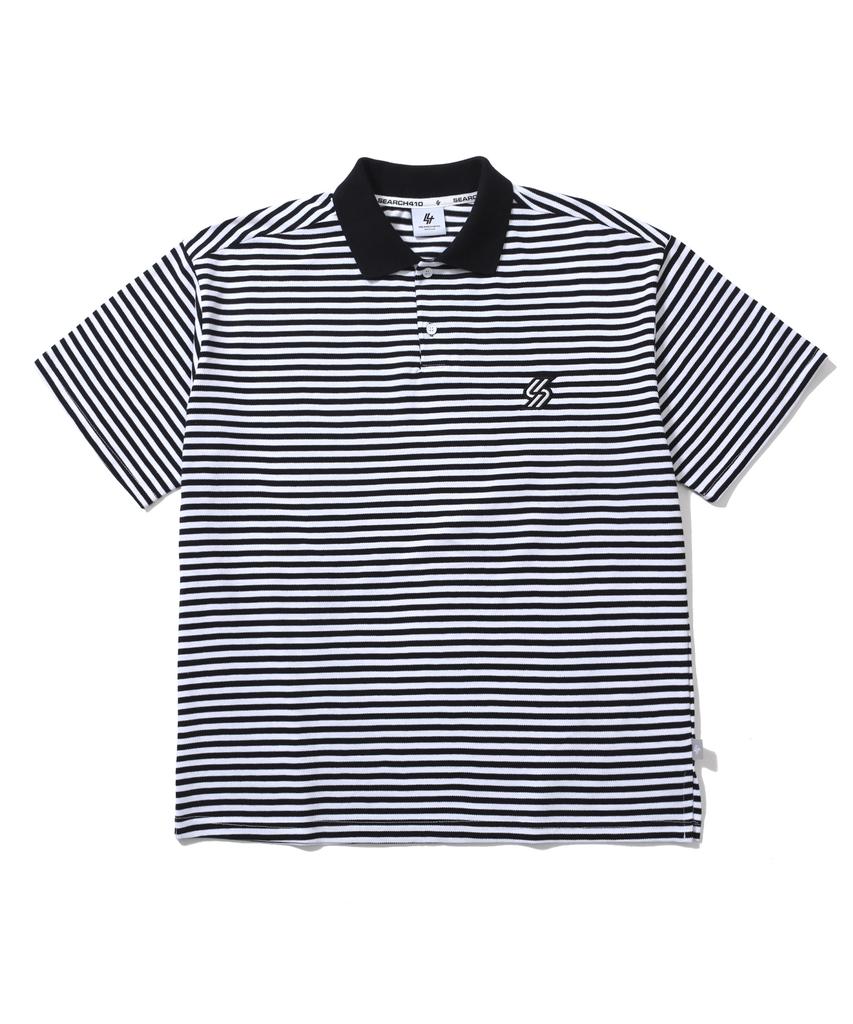 Sseochi410 Double Logo Stripe Polo Shirt Black