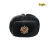 2020Army Military Badge  Bomber Hats Pilot Trapper Trooper Hat Winter Faux Fur Earflap Men Snow Hat
