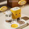 Cute Smiling Cat Automatic Feeder And Water Dispenser Dual Use Pet Feeding Organizer Food Water Bowl For Cats And Small Dogs