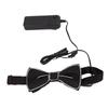 LED Bow Tie Polyester Plastic Copper Wire Adjustable Glowing Necktie for Party Dance Festival Club Green