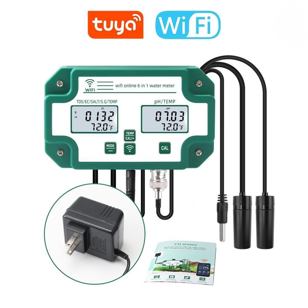 6 In 1 Water Quality Tester Multi-Parameter Water Quality Monitor Digital PH/Total Dissolved Solids/EC/SG/Salt/Temp Meter